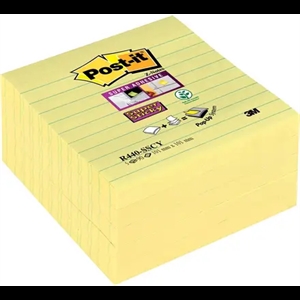 3M Notas adesivas Post-it super aderentes Z-fold 101 x 101mm amarelas com linhas.